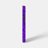 Girly Purple Glitter Monogram Script Name iPhone Hülle (Linke Seite)