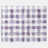 Girly Purple White Plaid Stripes Fleecedecke (Vorderseite (Horizontal))