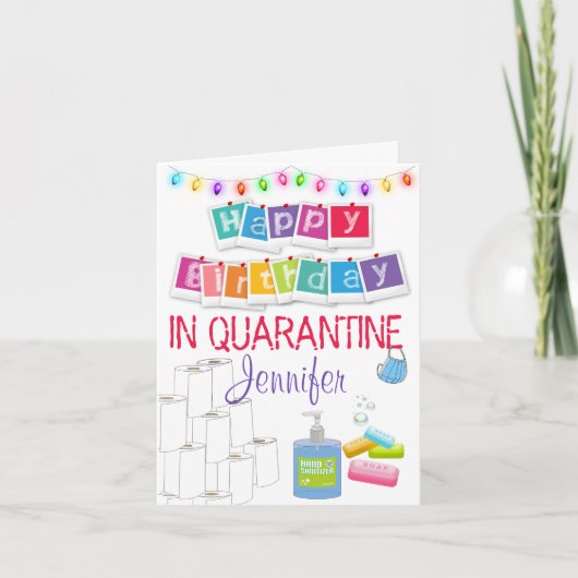 Girly Quarantine Birthday Card Karte (Vorderseite)
