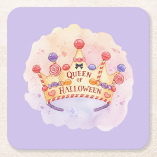 Girly Queen of Halloween Rechteckiger Pappuntersetzer