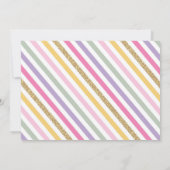 Girly Rainbow Clouds Confetti Pink Gold Geburtstag Einladung (Rückseite)