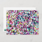 Girly Rainbow Faux Sequins Bling Postkarte (Vorne/Hinten)