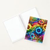 Girly Rainbow Floral Flower Monogram Notizblock (Innenseite)