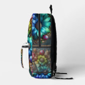 Girly Rainbow Flowers with Glitter Drips Backpack Bedruckter Rucksack (Rechts)