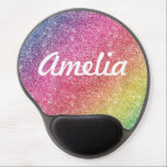 Girly Rainbow Glitzer Monogram Name Mouse Pad<br><div class="desc">Fügen Sie dem Mauspad einen Farbspritz hinzu, der den Regenbogen des Glitzer mit dem Retro-Schriftart enthält. Personalisieren Sie Ihre Daten mit Ihrem Namen, Monogramm, Initial oder Text. Sie können Textfarbe und Schriftart-Stil ändern, indem Sie die weitere Option anpassen. Der Glitzer in diesem Design ist simuliert und wird als Farbe auf...</div>