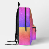 Girly Rainbow Glitzer Monogram School Bedruckter Rucksack (Links)
