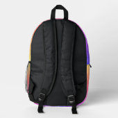 Girly Rainbow Glitzer Monogram School Bedruckter Rucksack (Rückseite)