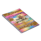 Girly rainbow gold glitter hello beautiful heart notizblock (Rechte Seite)