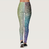 Girly Rainbow Gold Glitzer Ombre Galaxy Socks Leggings (Rückseite)