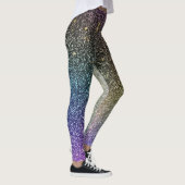 Girly Rainbow Gold Glitzer Ombre Galaxy Socks Leggings (Rechts)