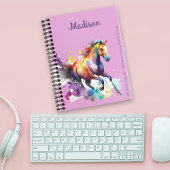 Girly Rainbow Horse Lila Individuelle Name Planer