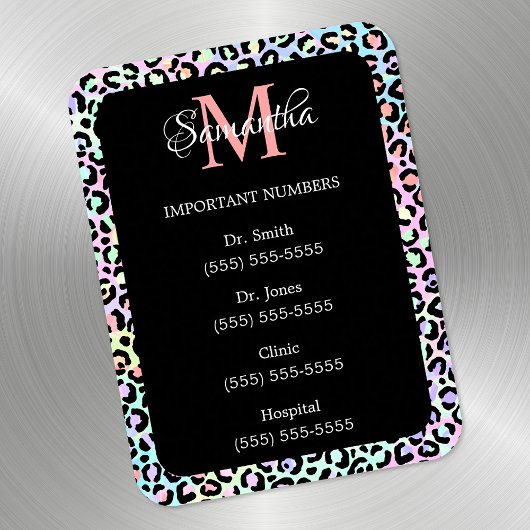 Girly Rainbow Leopard und Black Magnet