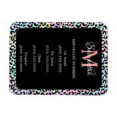 Girly Rainbow Leopard und Black Magnet (Horizontal)
