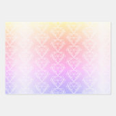Girly Rainbow Ombre Diamond Silhouette Pattern Geschenkpapier Set (Vorderseite 3)