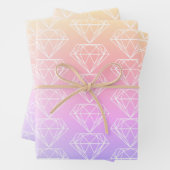 Girly Rainbow Ombre Diamond Silhouette Pattern Geschenkpapier Set (Beispiel)