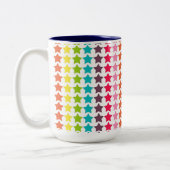 Girly Rainbow Stars Zweifarbige Tasse (Links)
