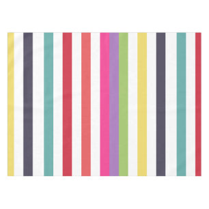 Girly Rainbow Wide Horizontal Stripes Muster Tischdecke