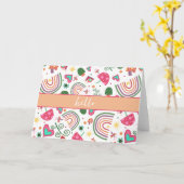 Girly Rainbows Mushrooms Inspirivity Notecard Karte (Gelbe Blume)