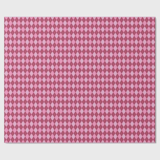 Girly Raspberry and Pink Small Raute Pattern Geschenkpapier (Flach)