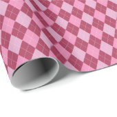 Girly Raspberry and Pink Small Raute Pattern Geschenkpapier (Rolleneckpunkt)