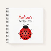 Girly Red Black and White Sketch Book Notizblock (Vorderseite)