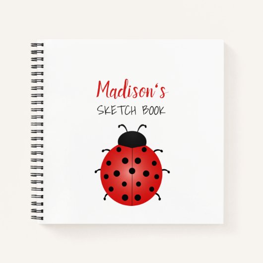 Girly Red Black and White Sketch Book Notizblock (Vorderseite)