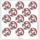 Girly Red Black Volleyball Team Set von 13 Sticker (Blatt)