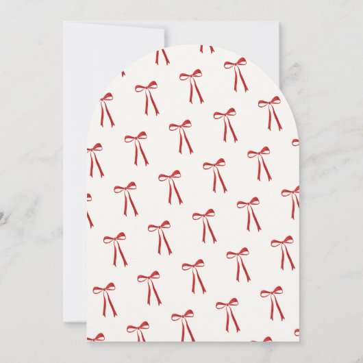 Girly Red Bow Galentine Einladung (Rückseite)