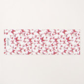 Girly Red Butterflies Individuelle Name Yogamatte (Vorderseite (Horizontal))
