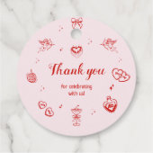 Girly Red Coquette Galentine's Party Geschenkanhänger (Rückseite)