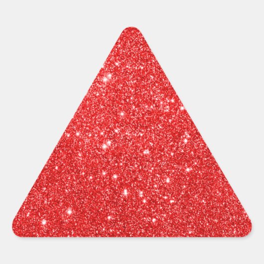 Girly Red Glitzer Dreieckiger Aufkleber (Vorderseite)