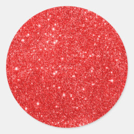Girly Red Glitzer Runder Aufkleber