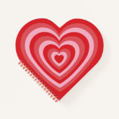 Girly Red Pink Herz Y2K Muster Notizblock (Vorderseite)
