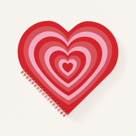 Girly Red Pink Herz Y2K Muster Notizblock (Vorderseite)