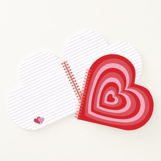 Girly Red Pink Herz Y2K Muster Notizblock (Innenseite)
