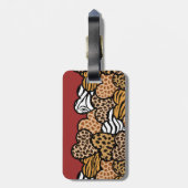 Girly Red Playful Animal Print Herds Adresse Gepäckanhänger (Rückseite vertikal)