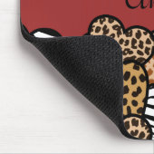 Girly Red Playful Animal Print Herds Name Mousepad (Ecke)