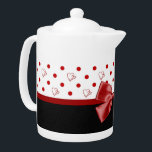 Girly Red und Black Polka Dot hören Bow mit Namen<br><div class="desc">Ein gürteliger Topf mit niedlichen roten Herzen und trendigen Polka-Punkten. Perfekt für ein stilvolles Teenager-Mädchen in Spaß und Mode! Das Bild ist flach ohne wörtliche Verzierungen.</div>