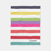 Girly Regenbogen-breite horizontale Streifen mit Fleecedecke (Vorderseite)