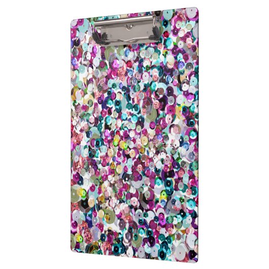 Girly Regenbogen-ImitatSequins Bling Klemmbrett (Links)