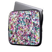 Girly Regenbogen-ImitatSequins Bling Laptopschutzhülle (Vorderseite Links)