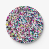Girly Regenbogen-ImitatSequins Bling Pappteller (Vorderseite)