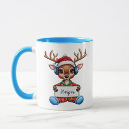 Girly Reindeer Christmas Tasse