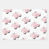 Girly Retro Chic Pink Geschenkpapier Set (Vorderseite)