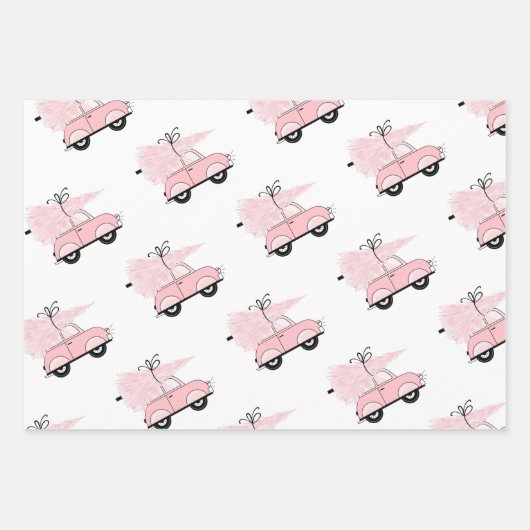 Girly Retro Chic Pink Geschenkpapier Set (Vorderseite)