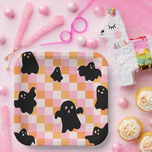 Girly Retro Halloween-Party Teller (Party)