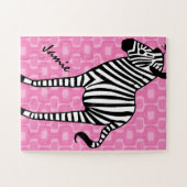 Girly Retro Mod Zebra Liebhaber Geschenke Puzzle (Horizontal)