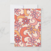 Girly Retro Pink Orange Groovy Blume Dankeskarte (Rückseite)