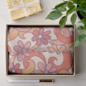 Girly Retro Pink Orange Groovy Blume Seidenpapier (Geschenk)