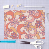 Girly Retro Pink Orange Groovy Blume Seidenpapier (Handwerk)